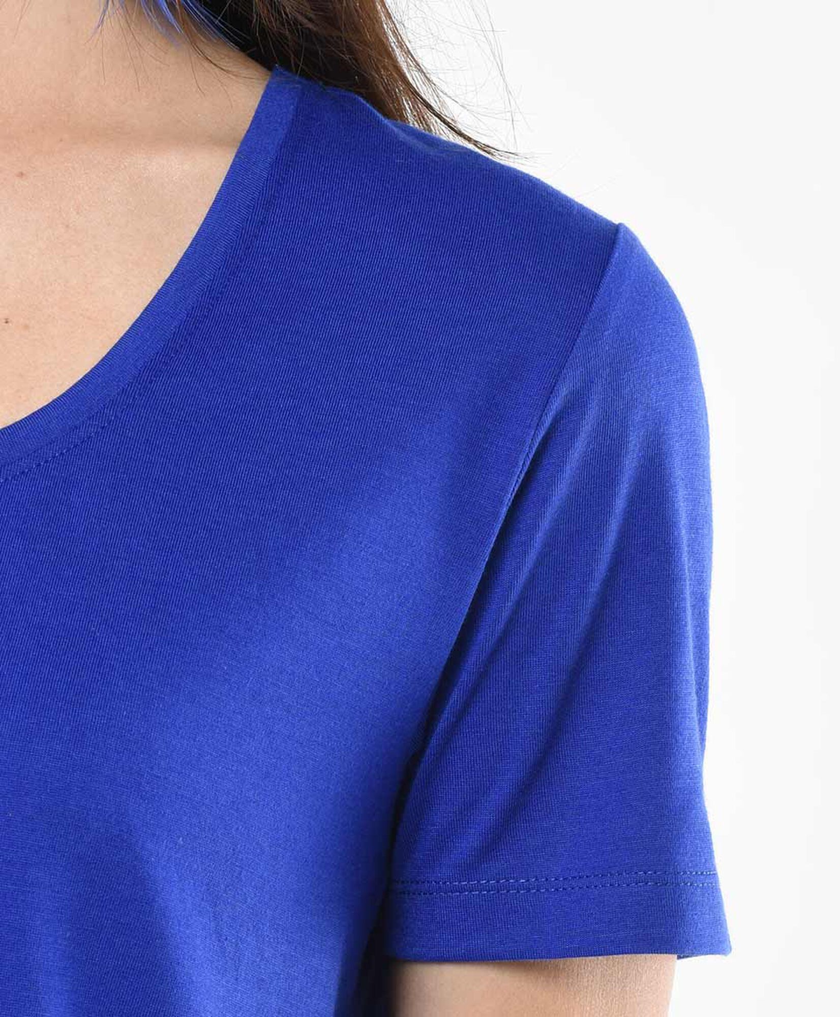 Polera mujer lisa azul Polera mujer lisa azul