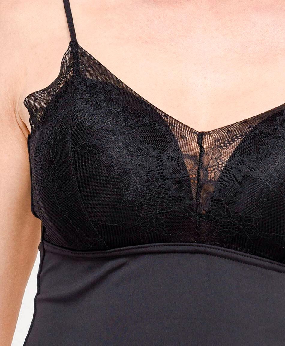 Bralette mujer encajes pretina larga