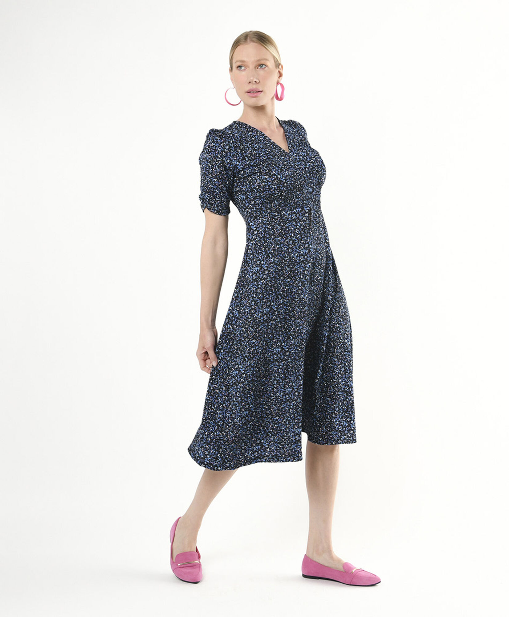Vestido mujer florcitas manga recogida Vestido mujer florcitas manga recogida