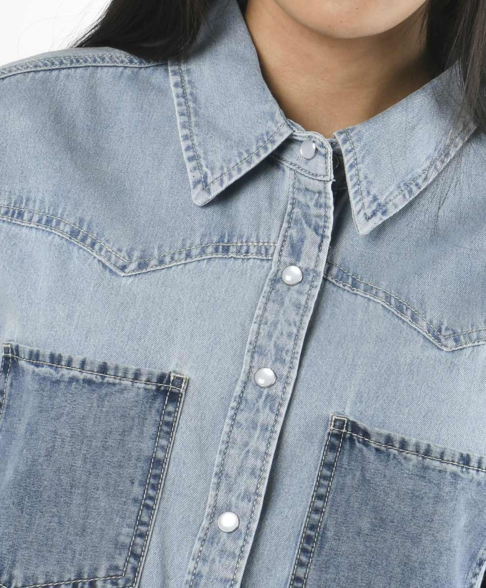 Blusa mujer denim patch Blusa mujer denim patch