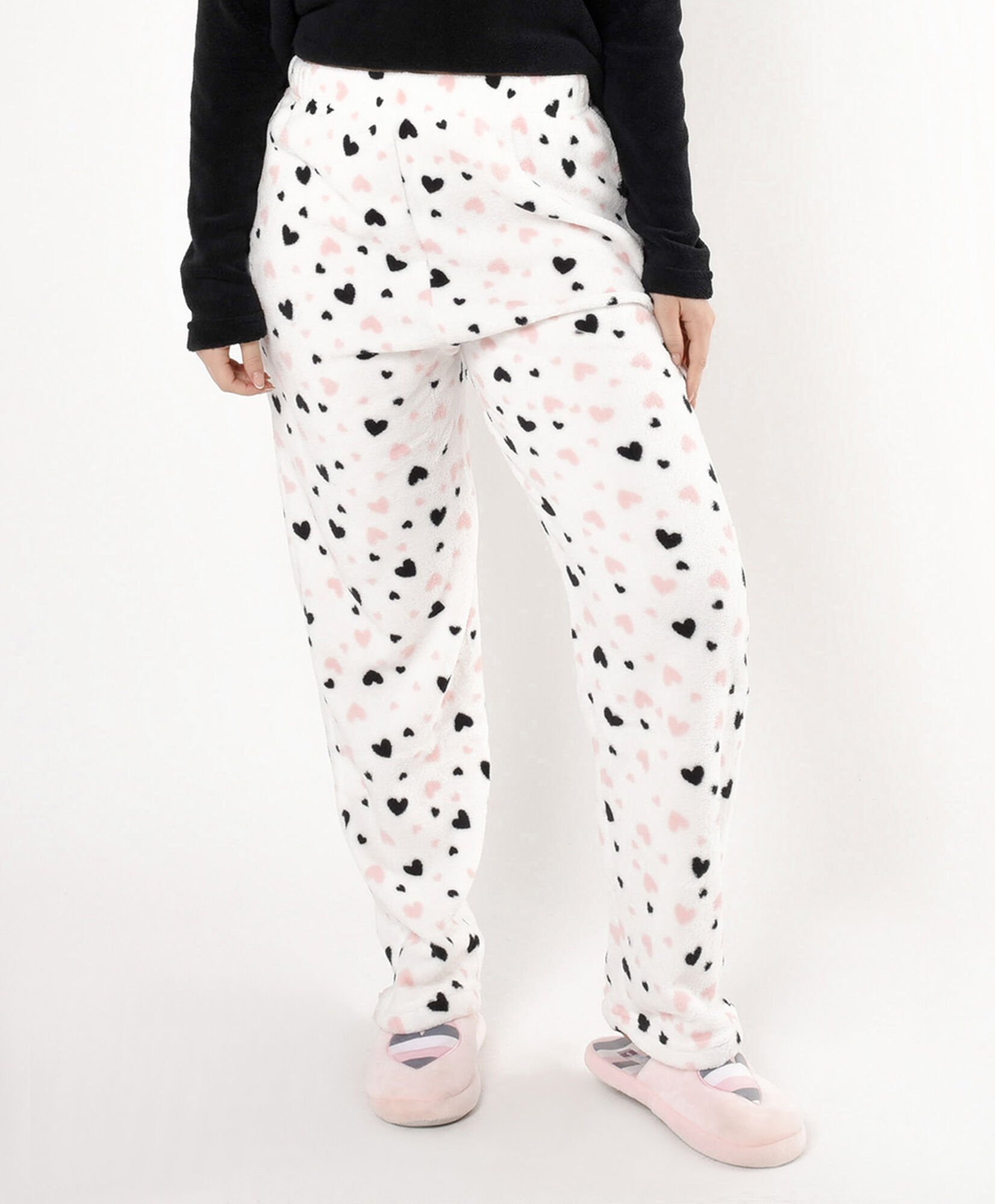 Pijama mujer polar frase y corazones Pijama mujer polar frase y corazones
