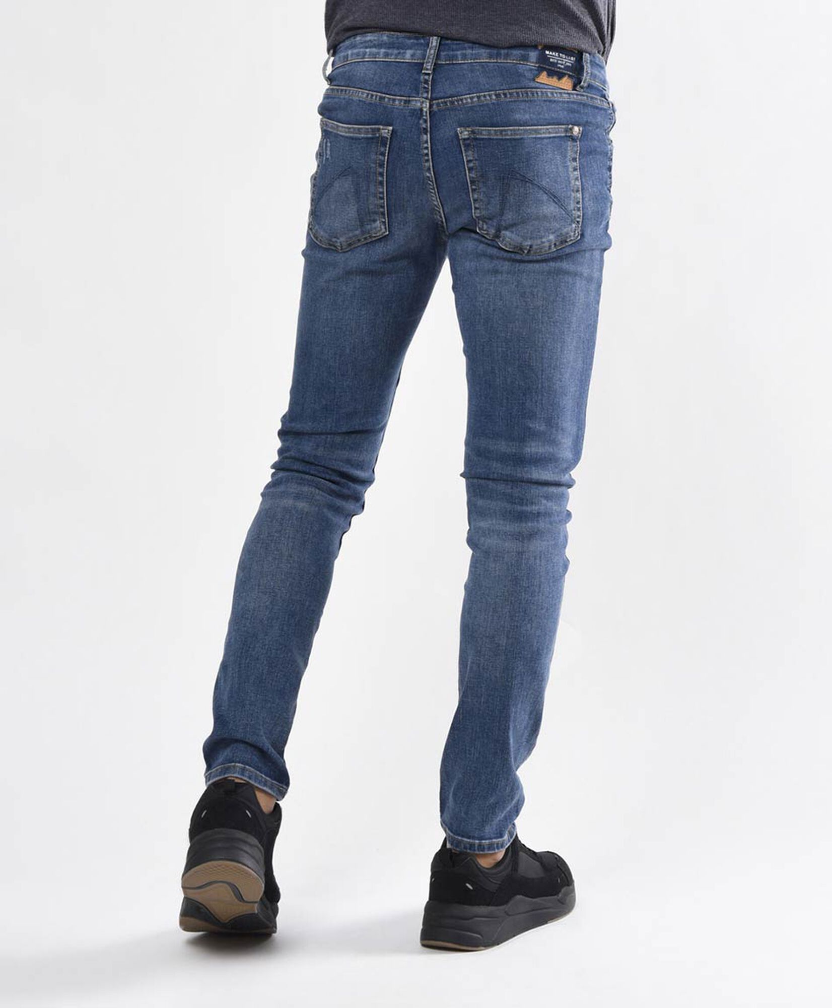 Jeans hombre rasgado costuras skinny fit Jeans hombre rasgado costuras skinny fit