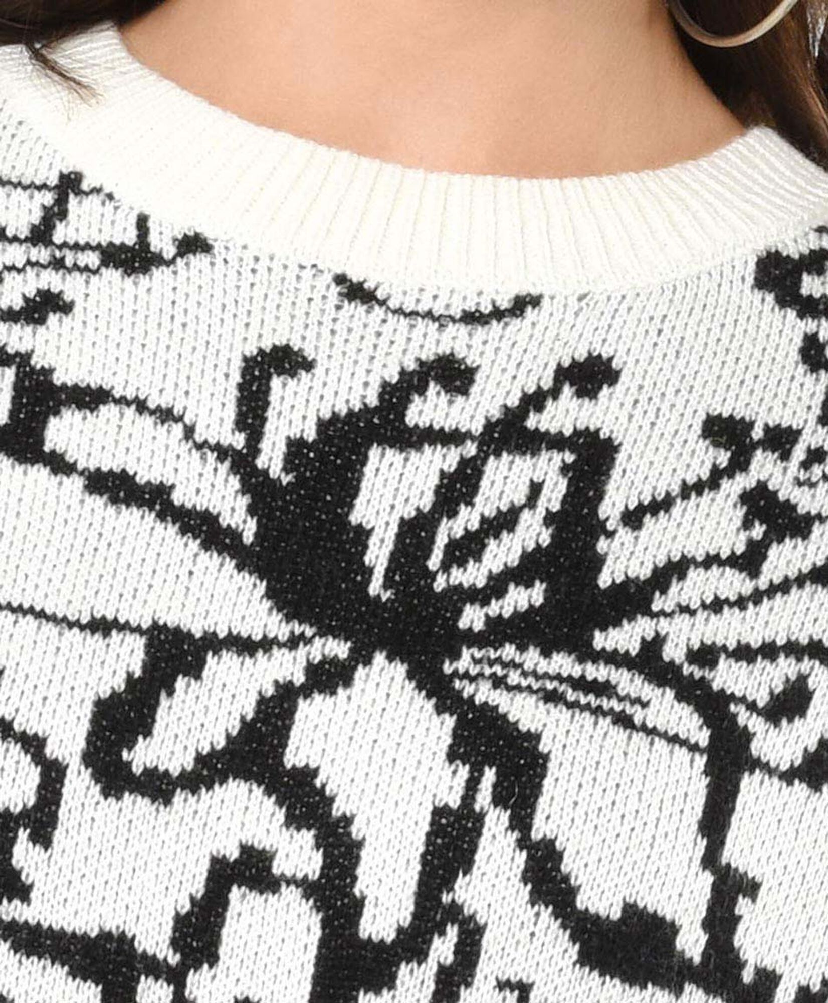 Sweater mujer flores bicolor Sweater mujer flores bicolor