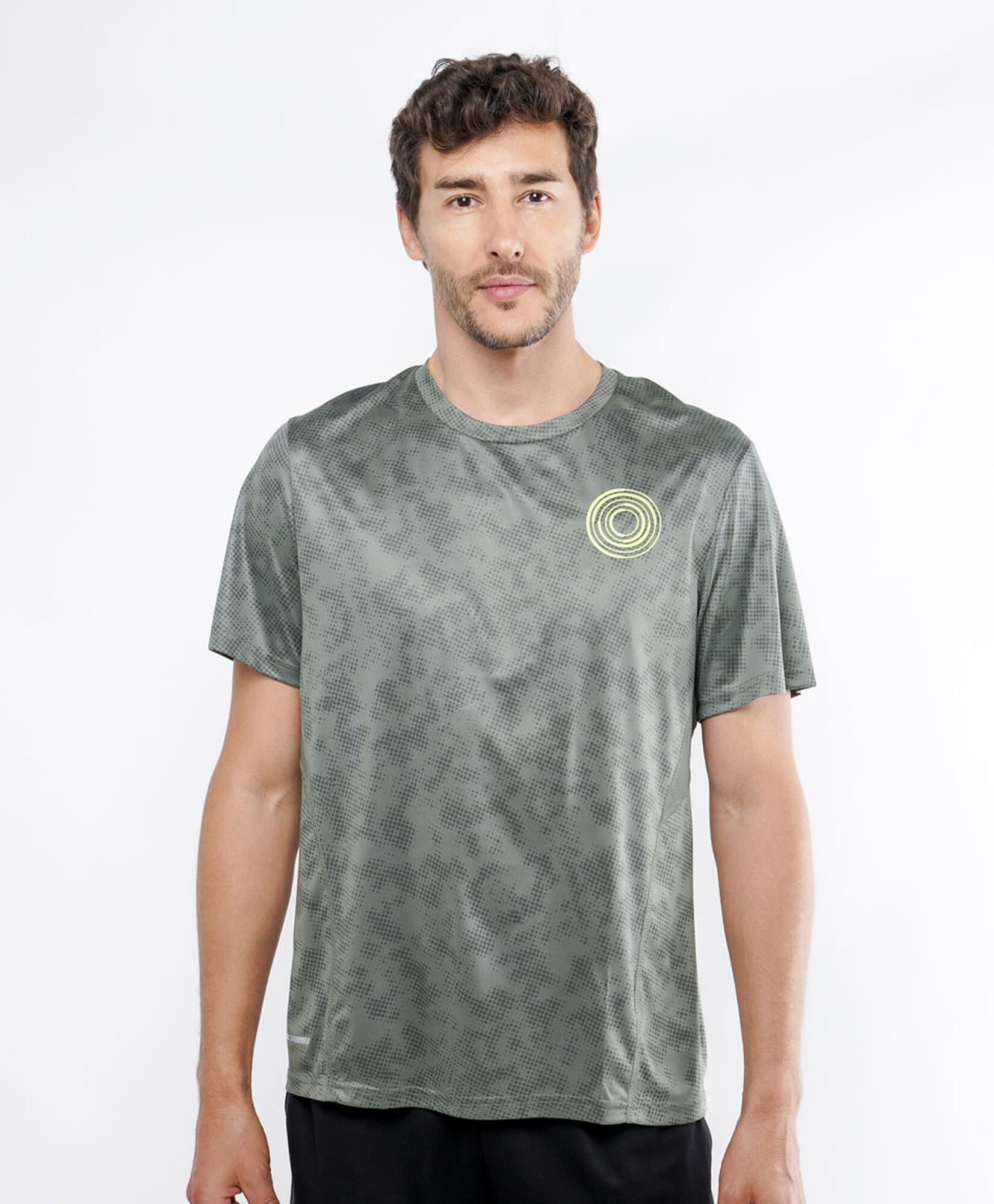 Polera deportiva hombre print verde Polera deportiva hombre print verde