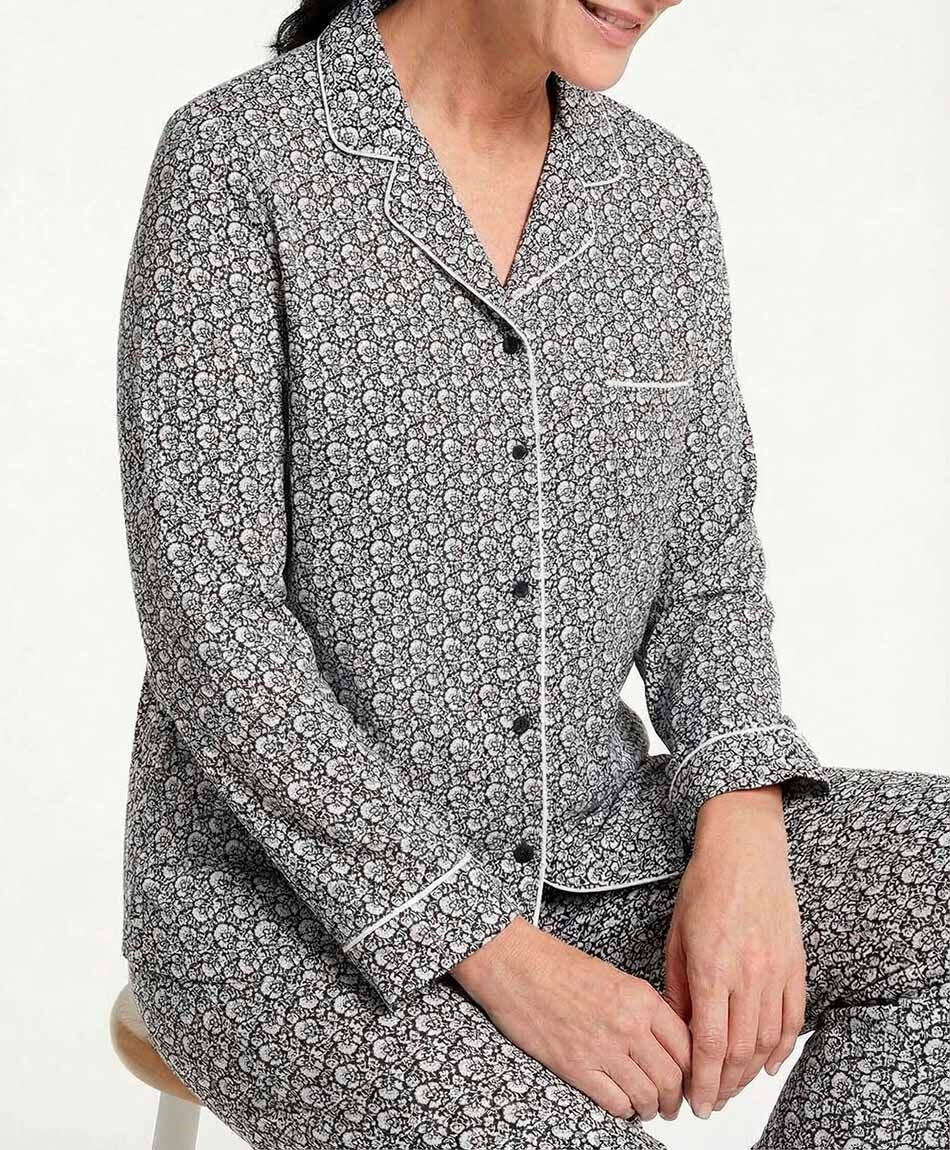 Pijama mujer camisero floreado fantas&iacute;a