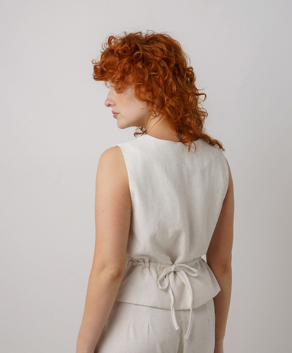 Vest mujer lino