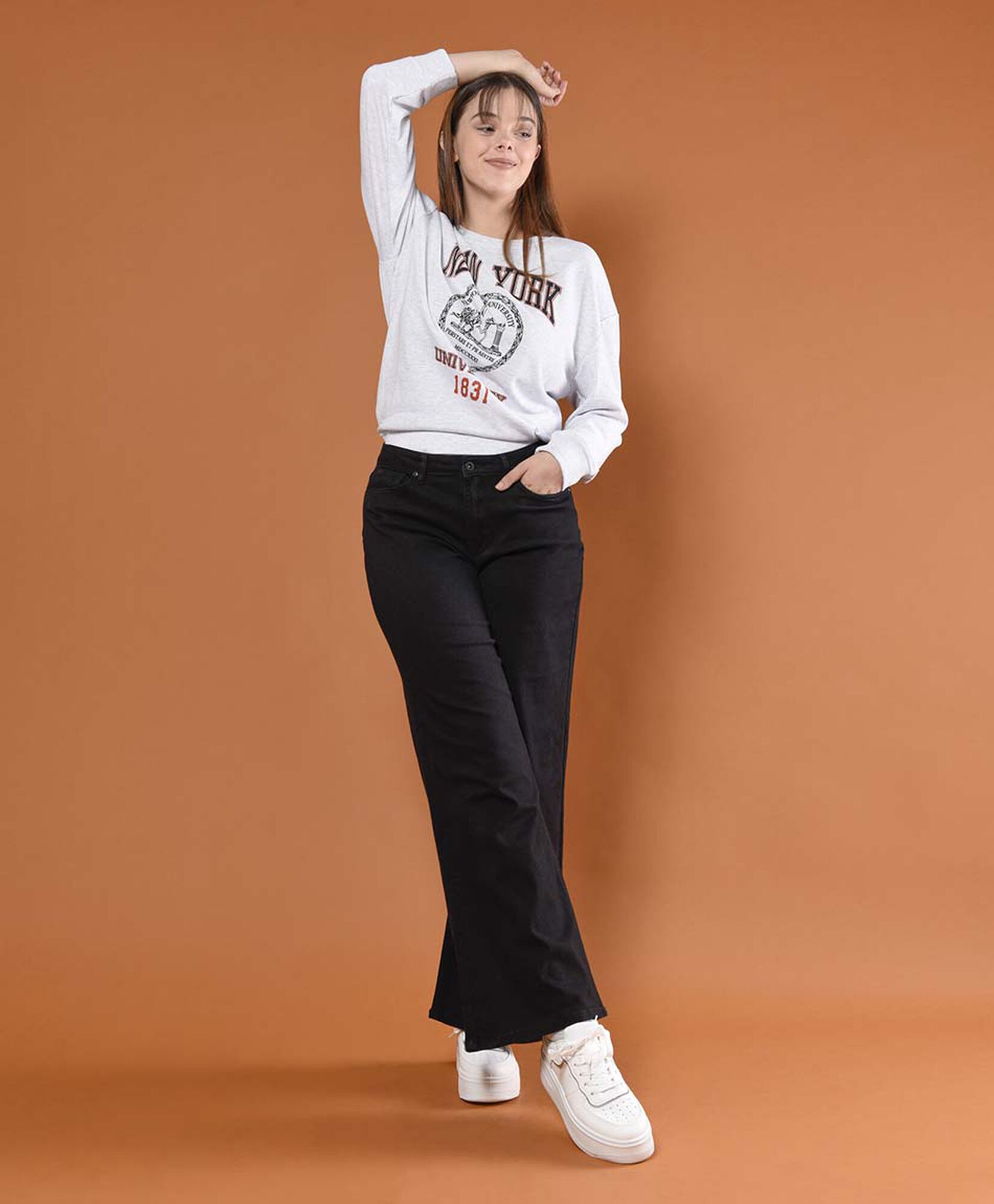 Jeans mujer liso ancho wide Jeans mujer liso ancho wide