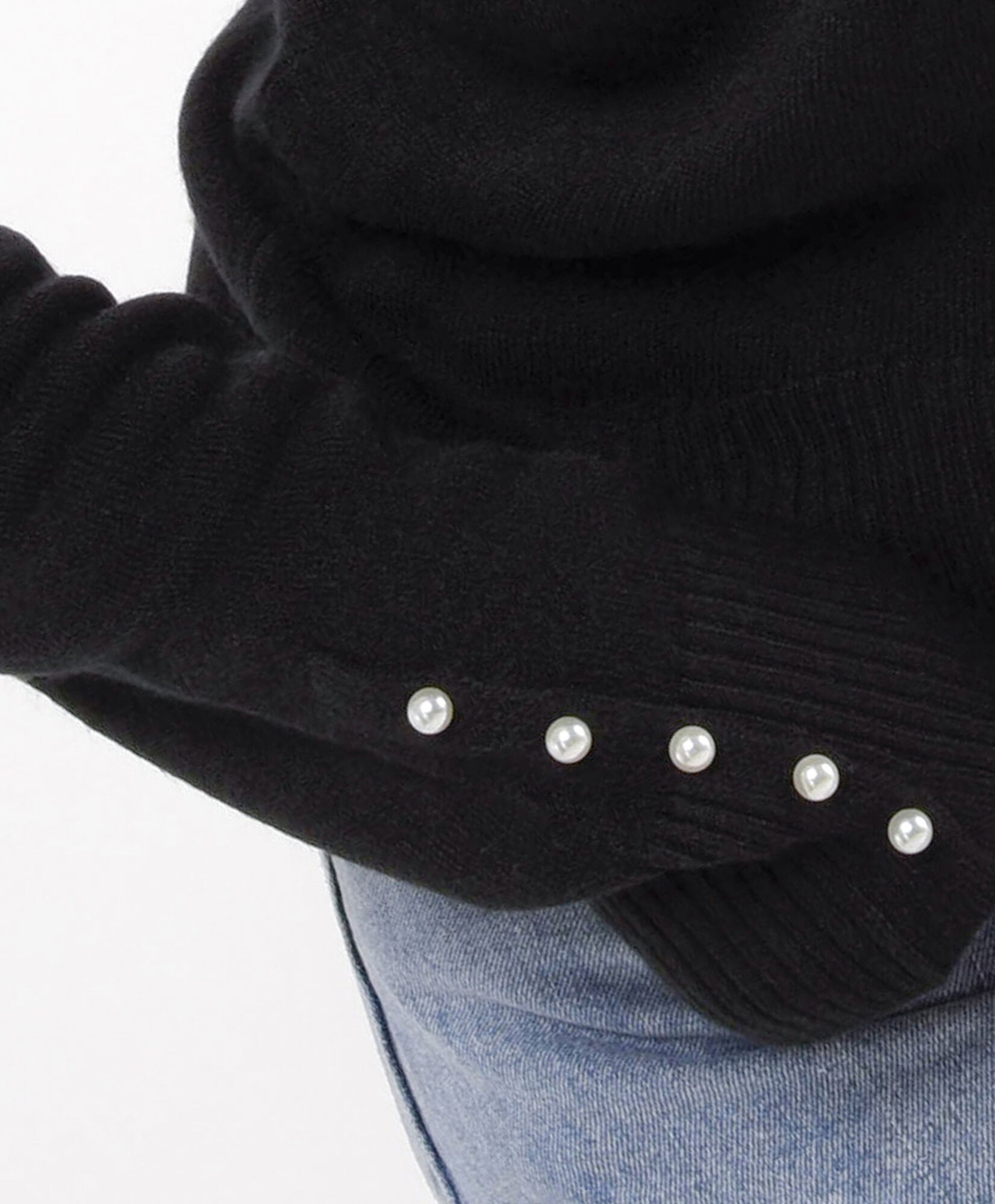 Sweater mujer botones manga negro Sweater mujer botones manga negro