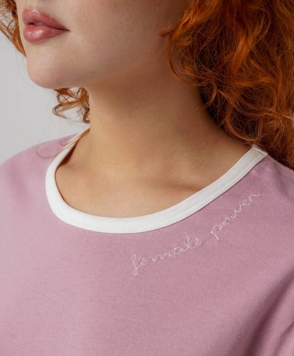 Polera mujer frase cuello