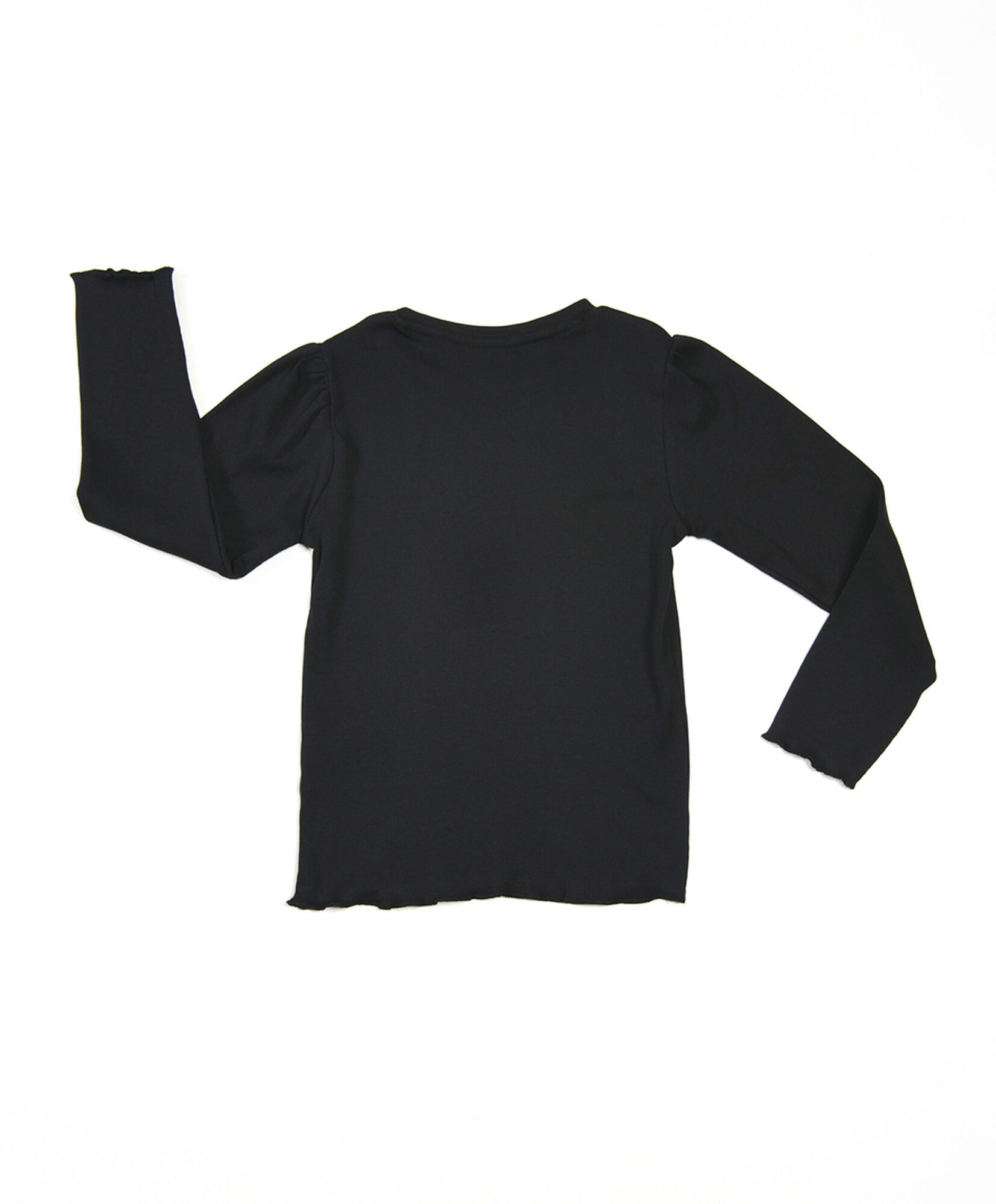 Polera niña acanalada negra Polera niña acanalada negra