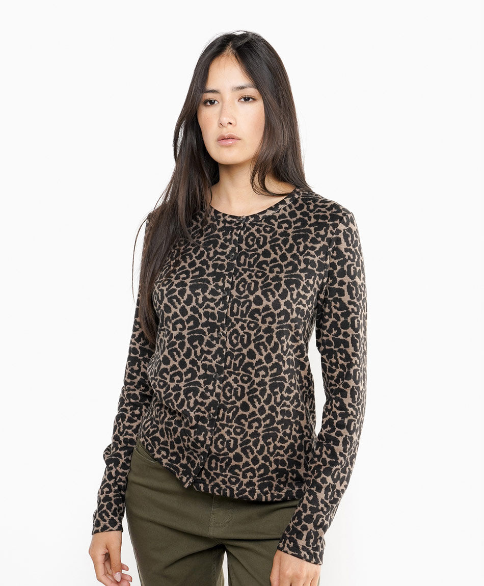 Cardigan mujer animal print