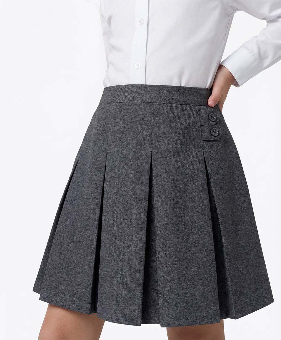 Falda escolar gris botones