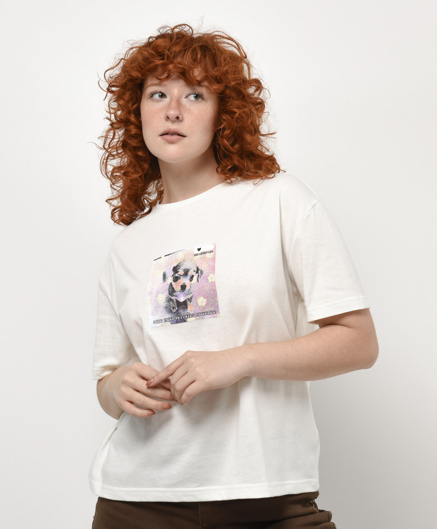 Polera mujer estampada puppy Polera mujer estampada puppy