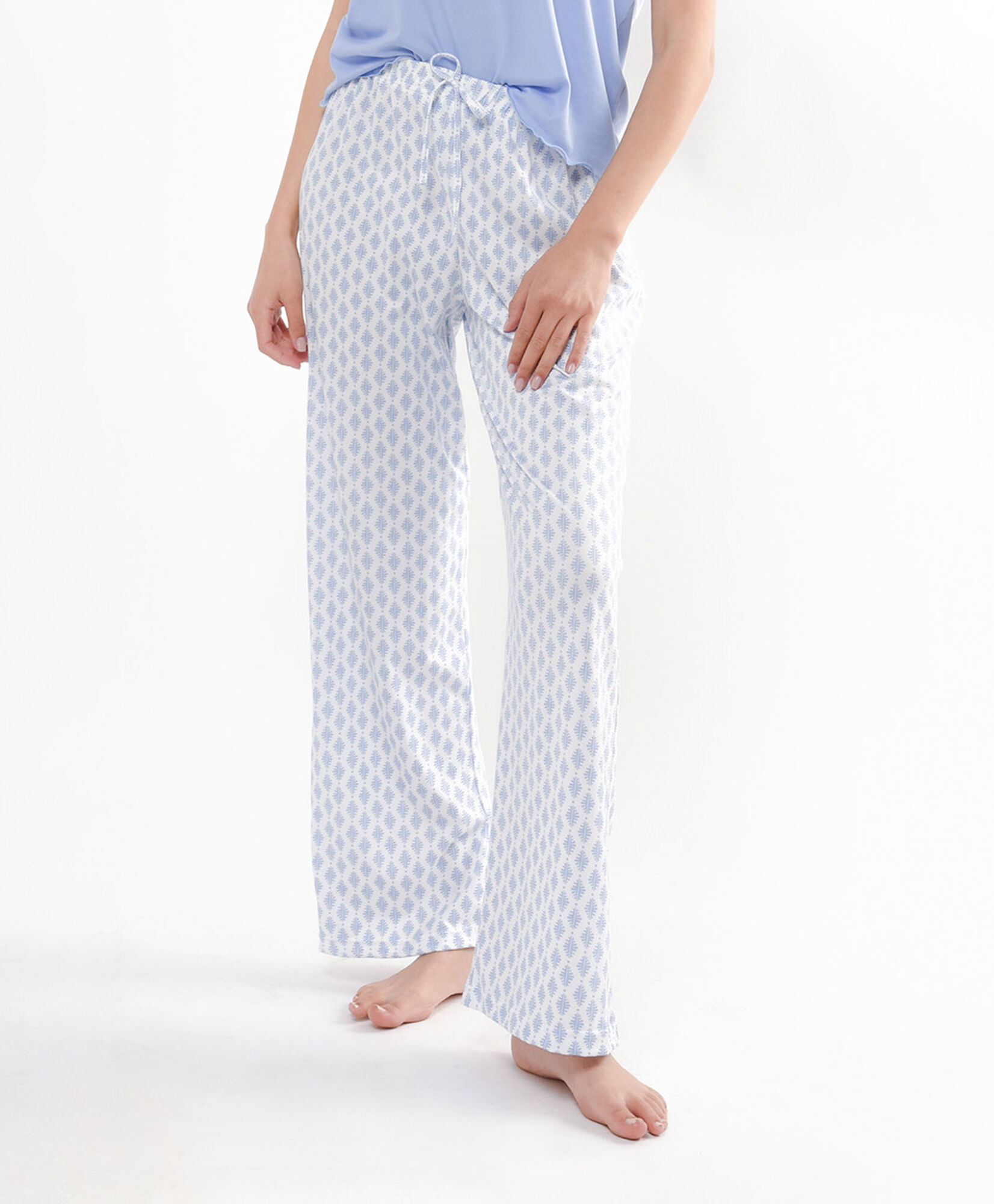 PIJ. M/C BLUE JACQUARD PANT PRINT PIJ. M/C BLUE JACQUARD PANT PRINT