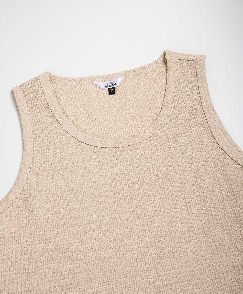 Polera mujer sin mangas textura