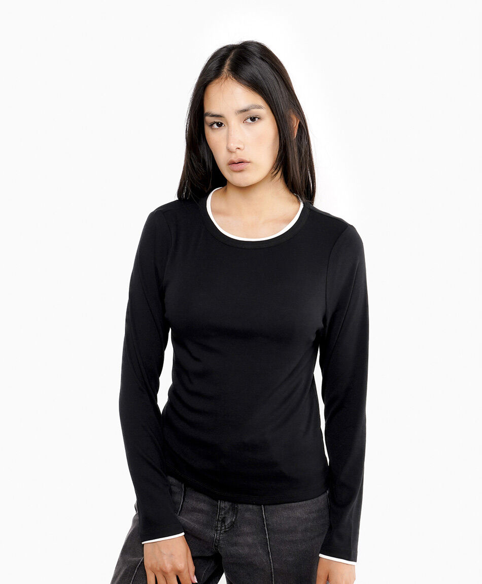 Polera mujer jersey b&aacute;sica