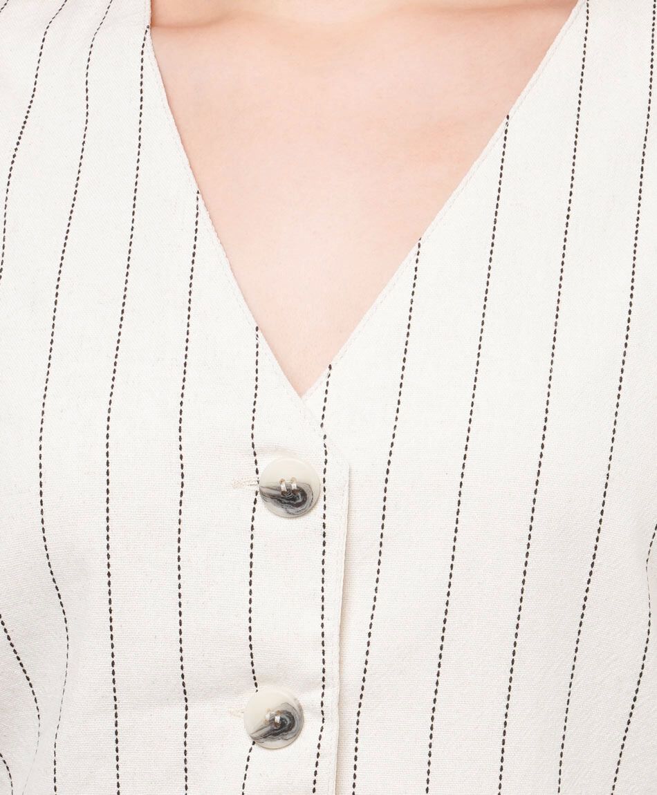 Vest mujer bolsillos rayas