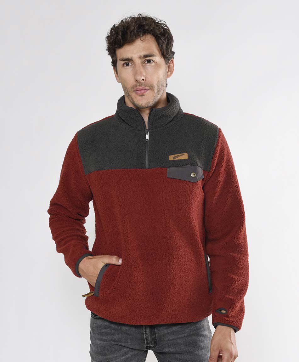 Poler&oacute;n hombre bolsillo y cuello alto