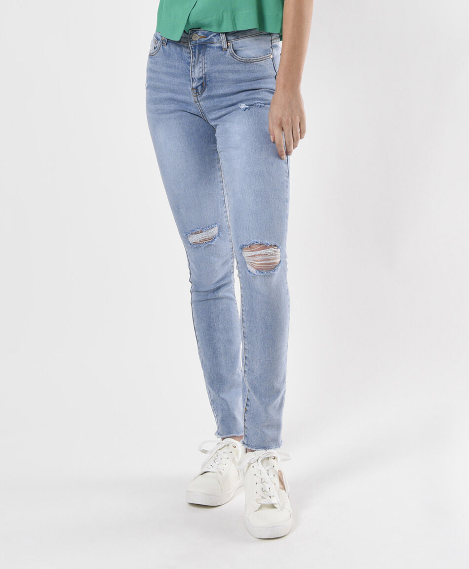 Jeans mujer rasgado skinny fit