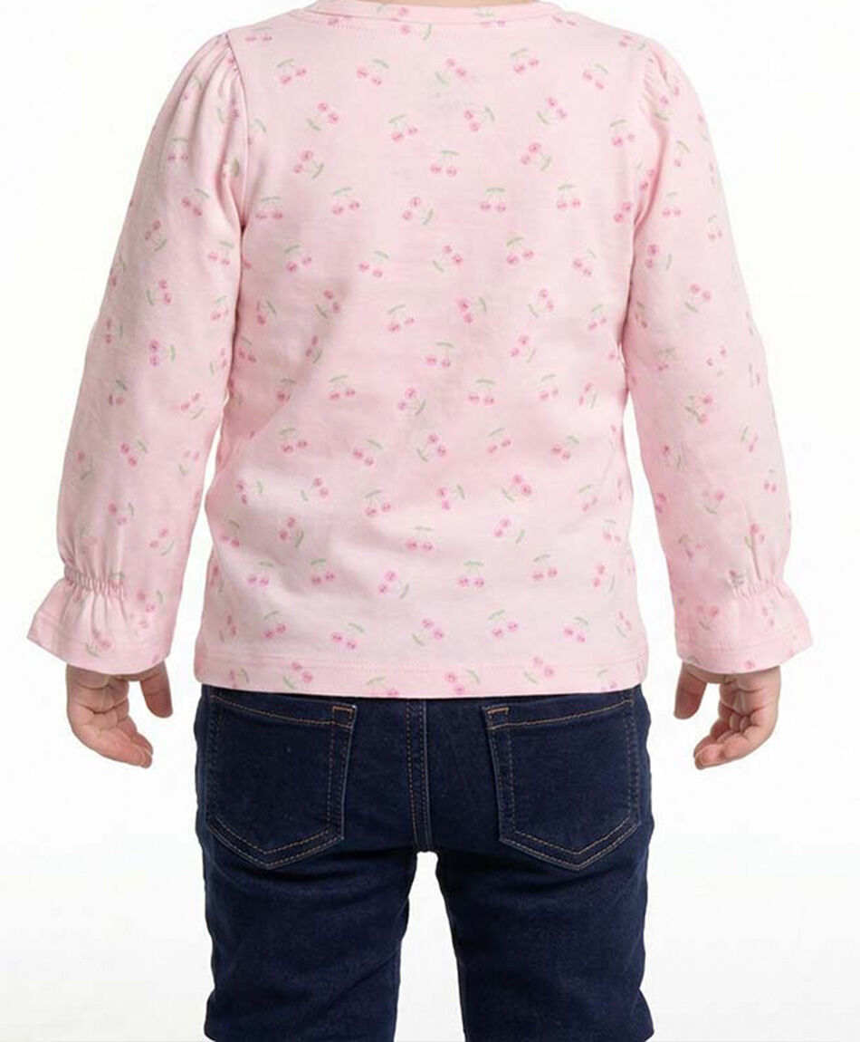 Polera beb&eacute; manga larga cerezas