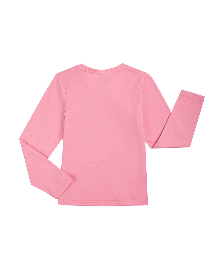 Polera ni&ntilde;a estampado brillos gatunos