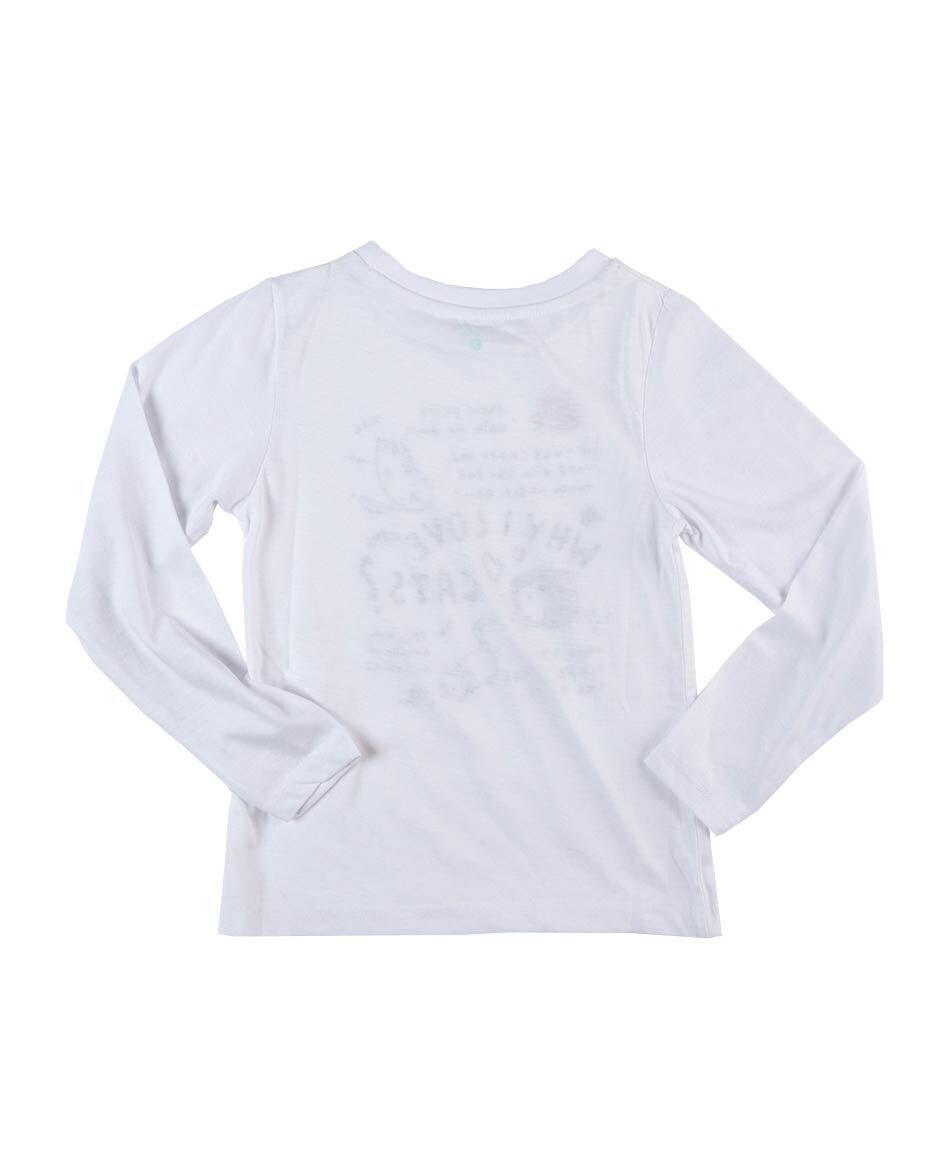 Polera ni&ntilde;a gatos manga larga