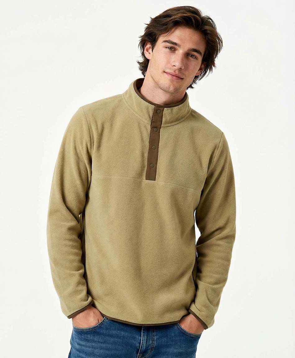 Poler&oacute;n hombre polar con botones