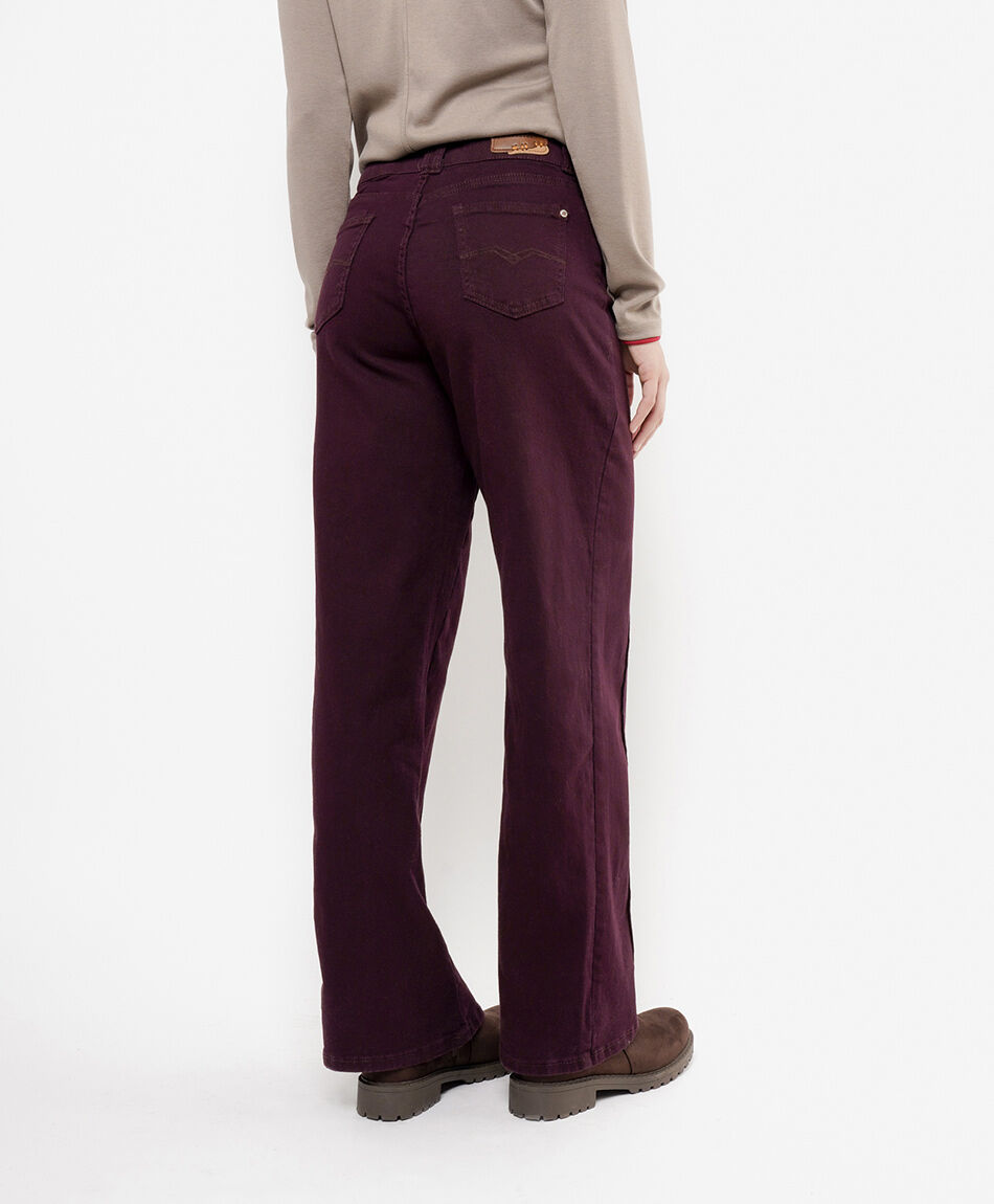 Jeans mujer wide leg costuras verticales