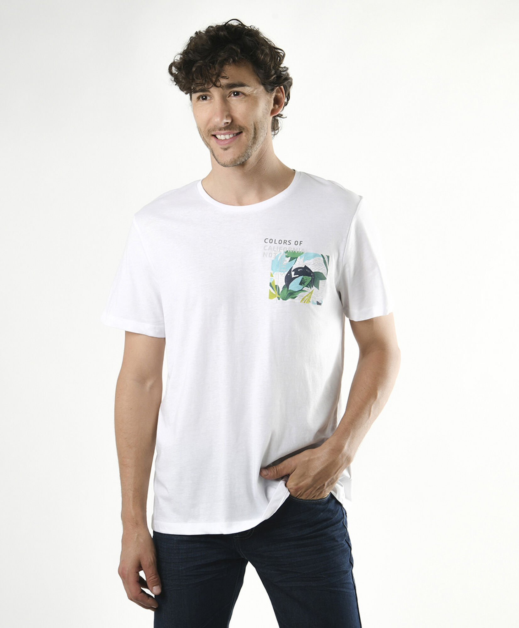 Polera hombre doble estampado cuadro Polera hombre doble estampado cuadro