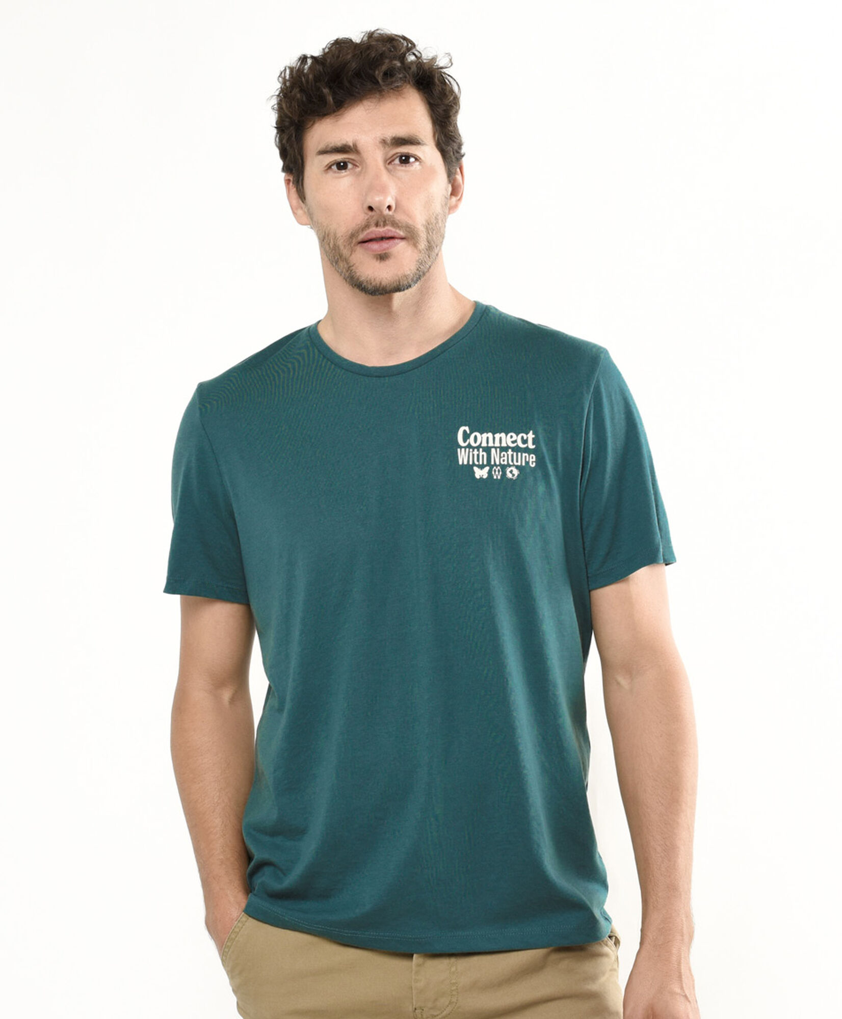 Polera hombre doble estampado nature Polera hombre doble estampado nature