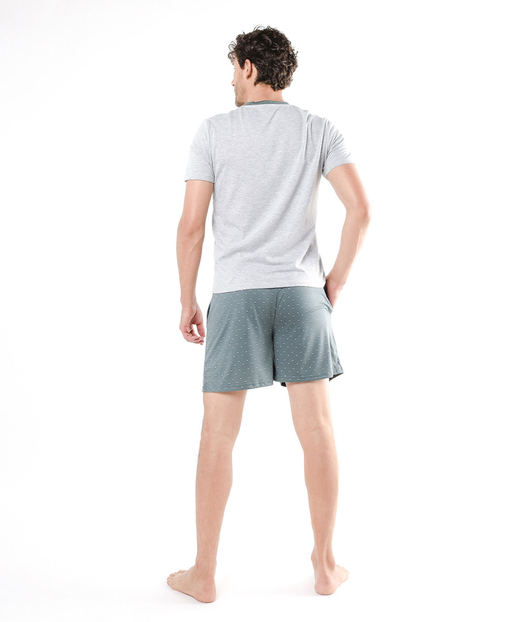 Pijama hombre verde puntitos Pijama hombre verde puntitos
