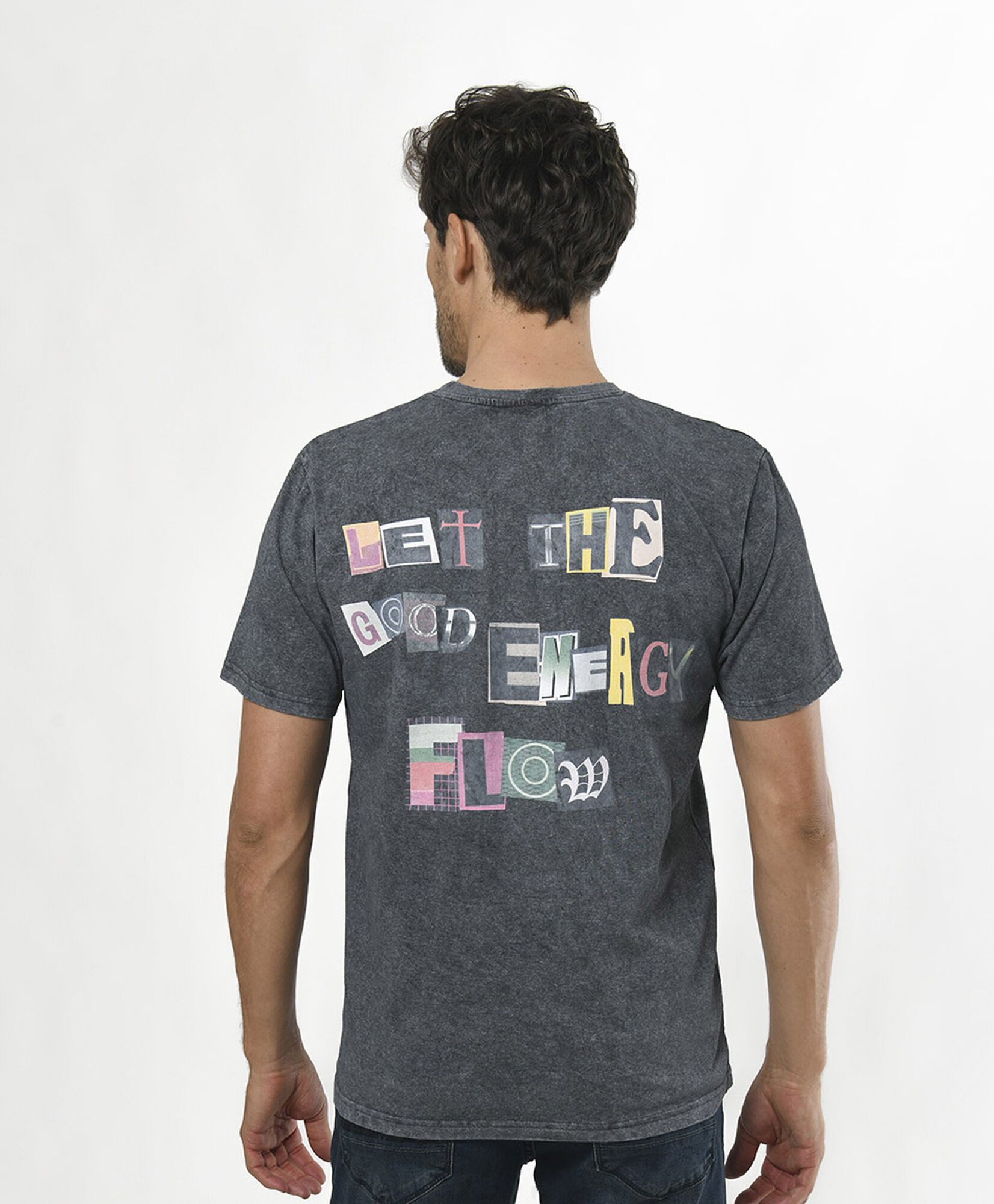 Polera hombre doble estampado Polera hombre doble estampado
