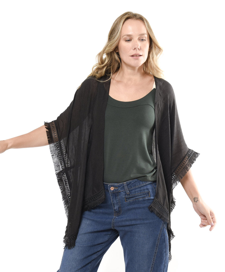 Pareo mujer liso negro