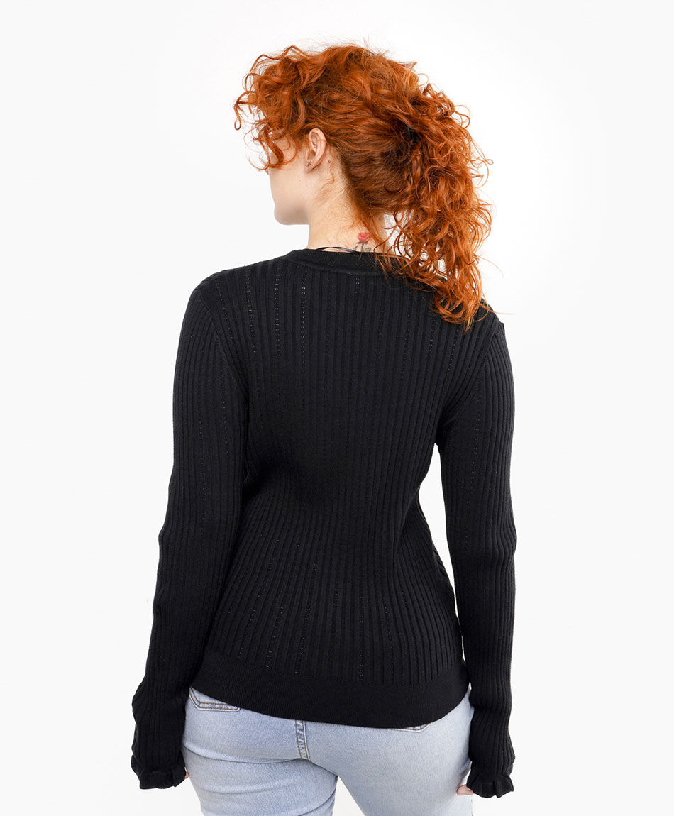 Sweater mujer texturizado negro