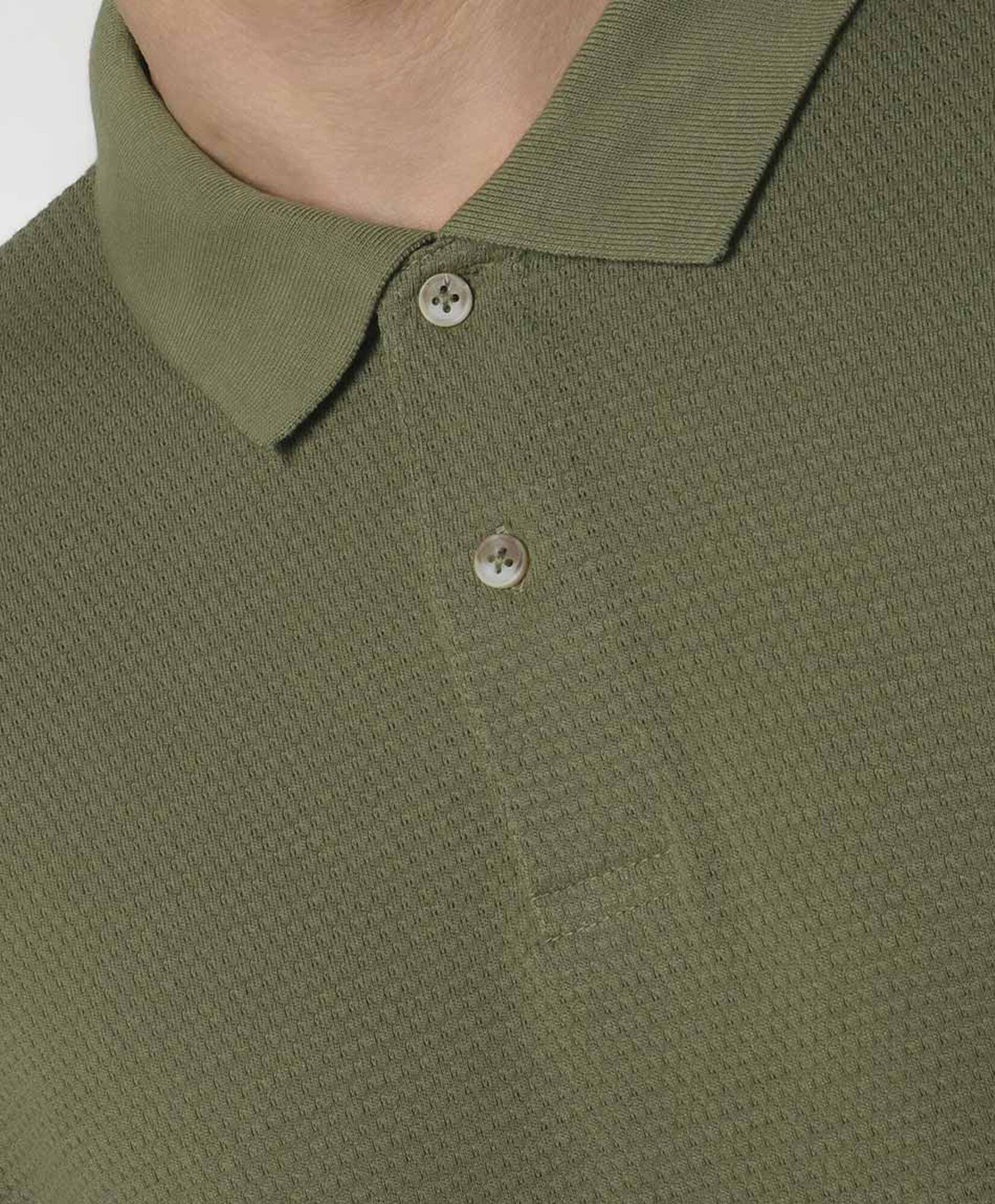 Polera hombre cuello piqué verde Polera hombre cuello piqué verde