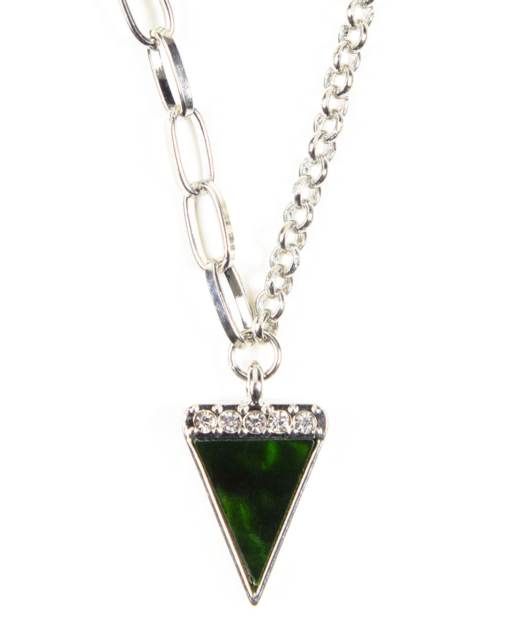 Set collar + aros mujer triángulos verdes Set collar + aros mujer triángulos verdes