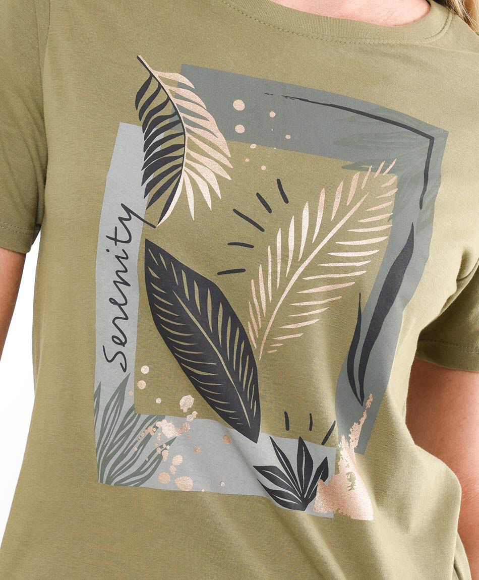 Polera mujer hojas serenity