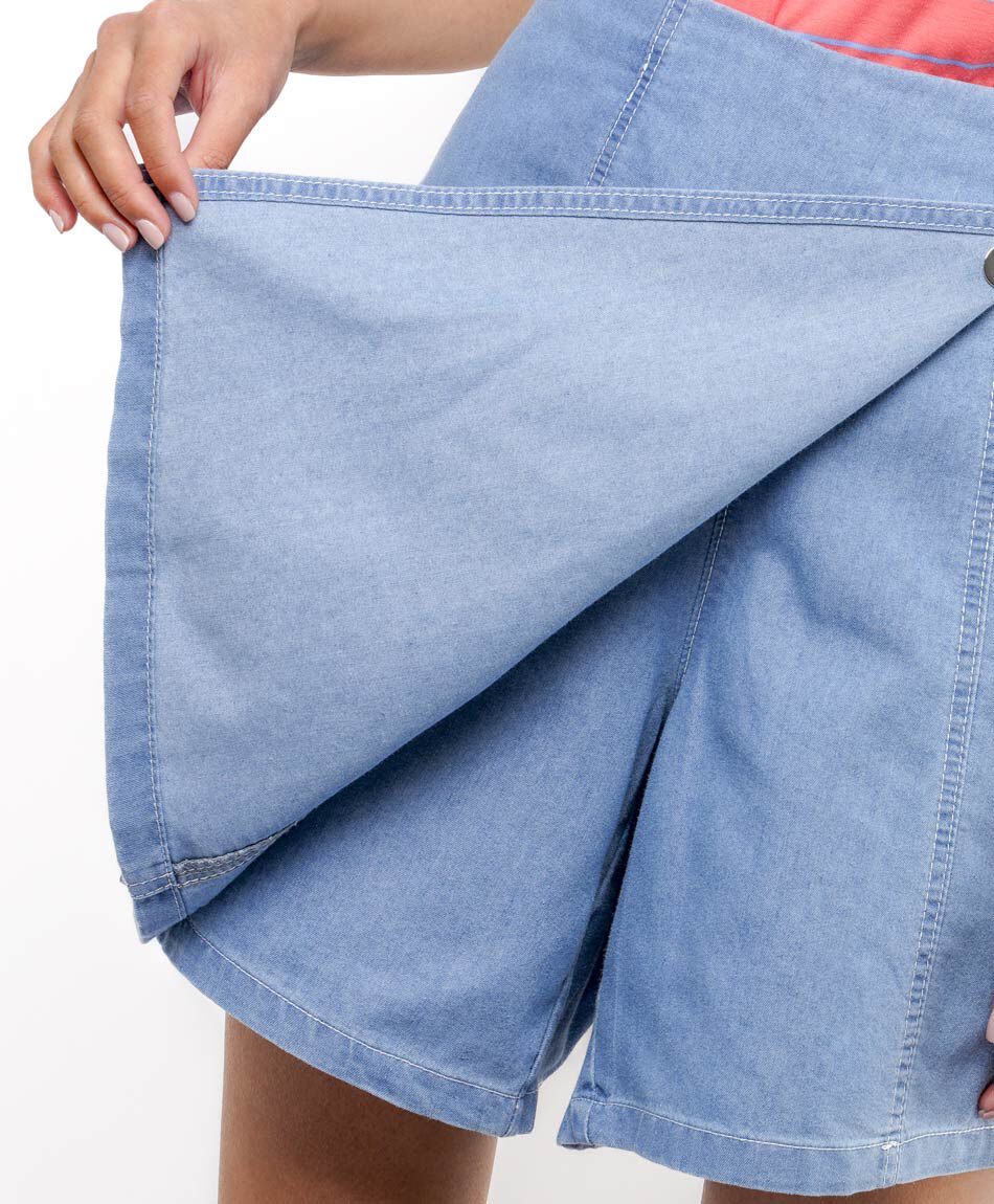 Short mujer falda tencel botones