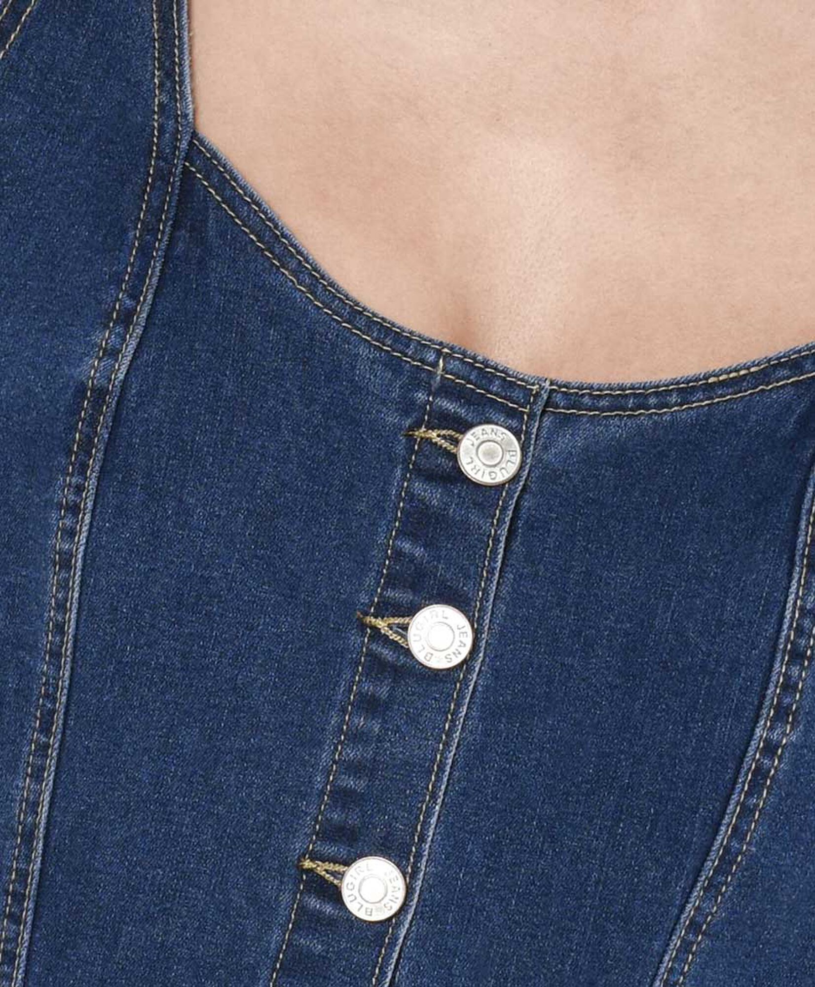 Vest mujer entallado denim Vest mujer entallado denim