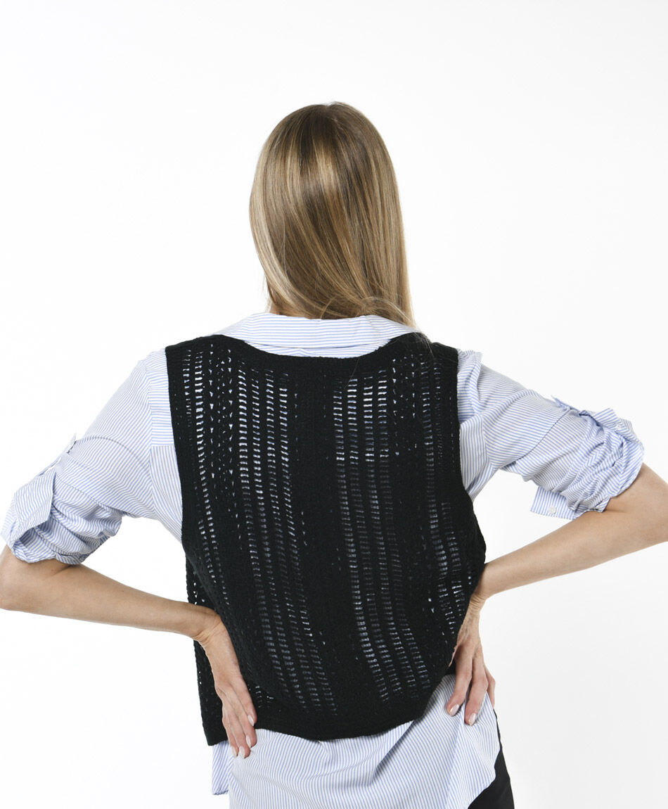 Vest mujer tejido botones