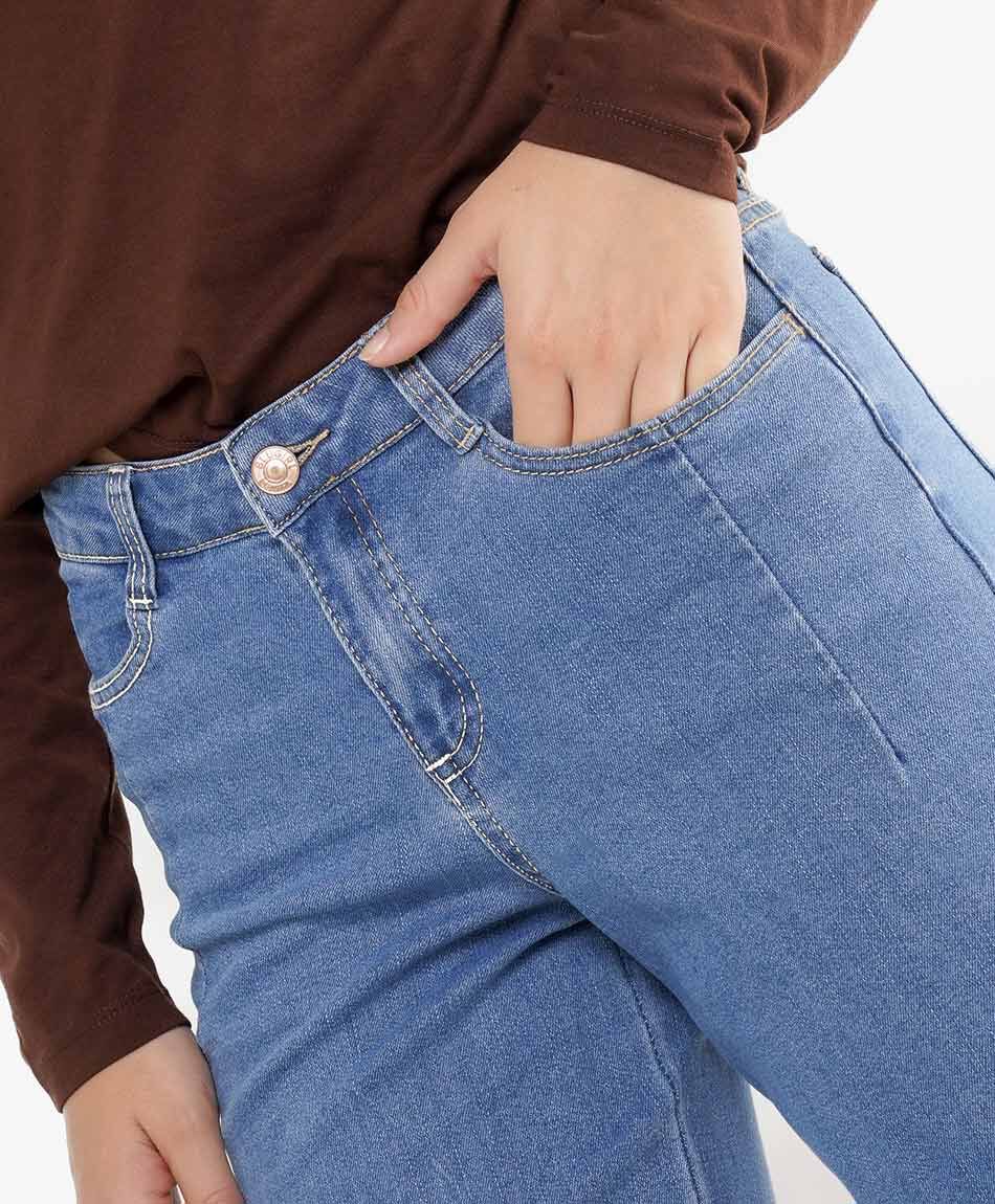 Jeans mujer wide leg coraz&oacute;n tiro alto