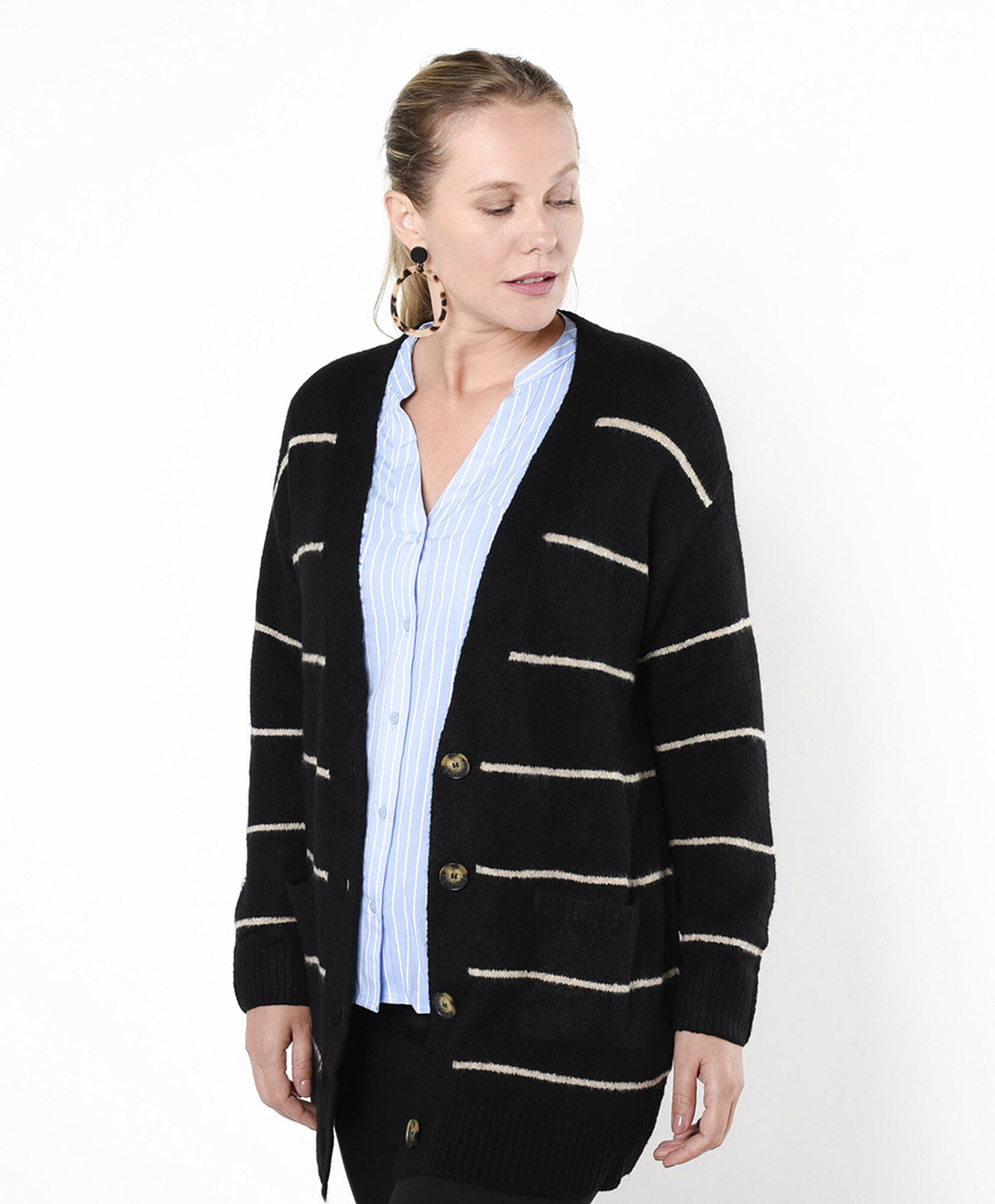 Cardigan mujer rayas botones Cardigan mujer rayas botones