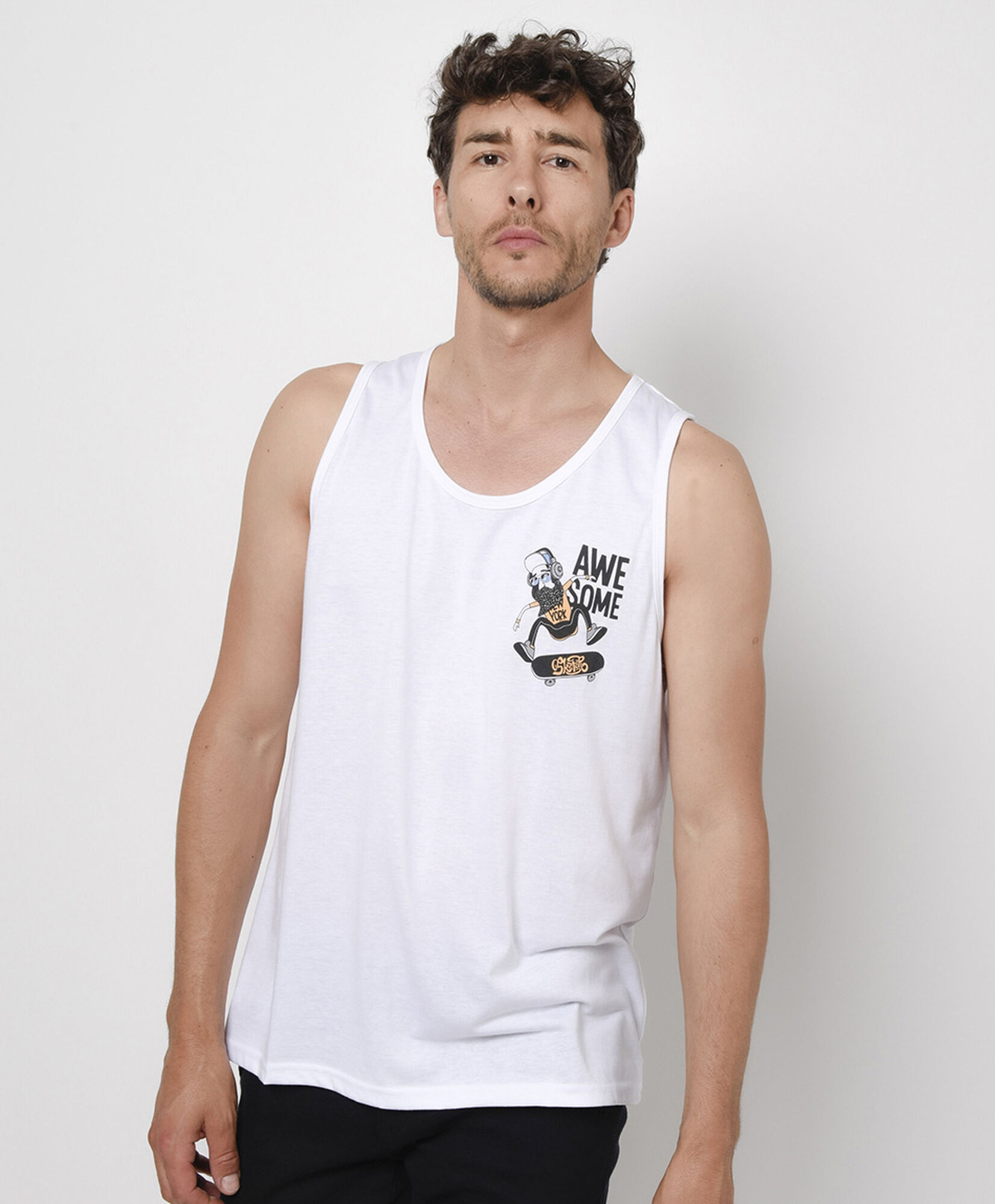 Polera hombre skate sin mangas Polera hombre skate sin mangas