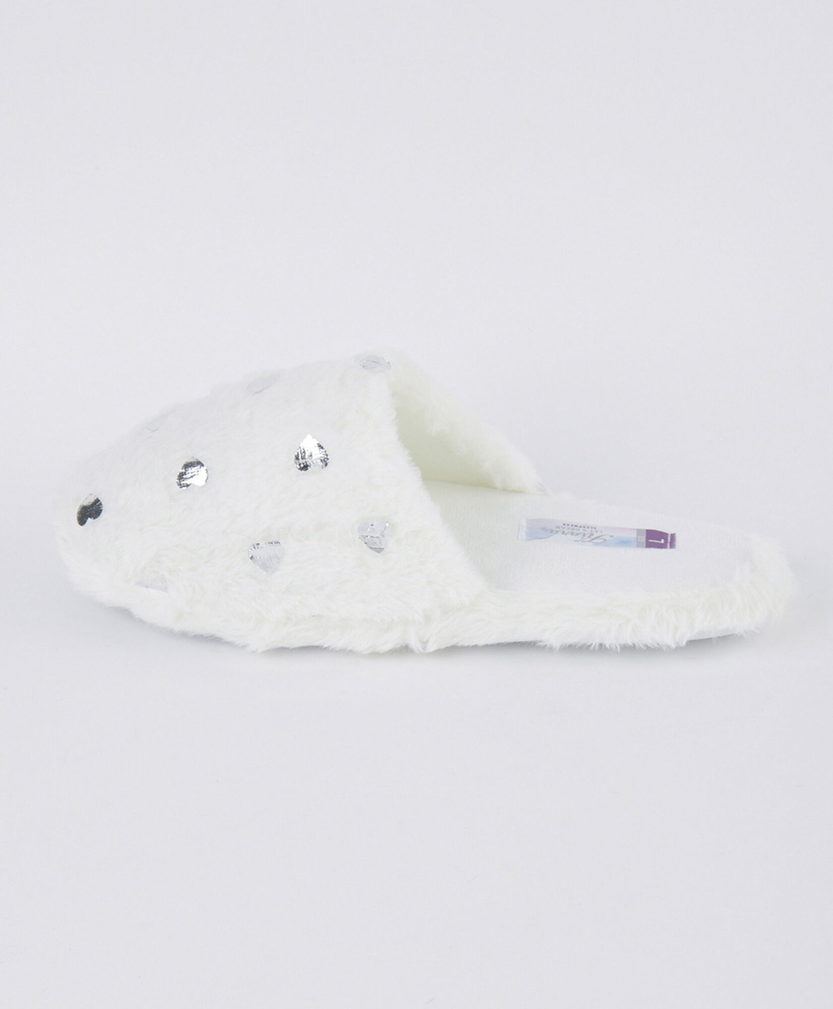 Pantufla mujer corazones brillantes blanca Pantufla mujer corazones brillantes blanca
