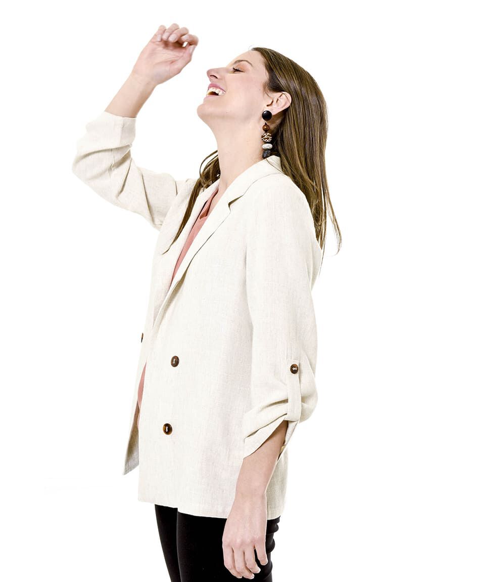 Chaqueta lino botones