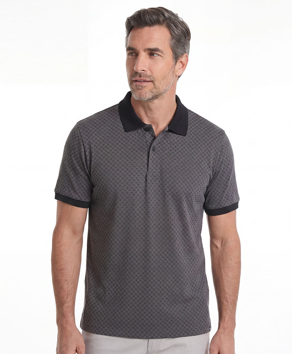 Polera hombre polo rombos