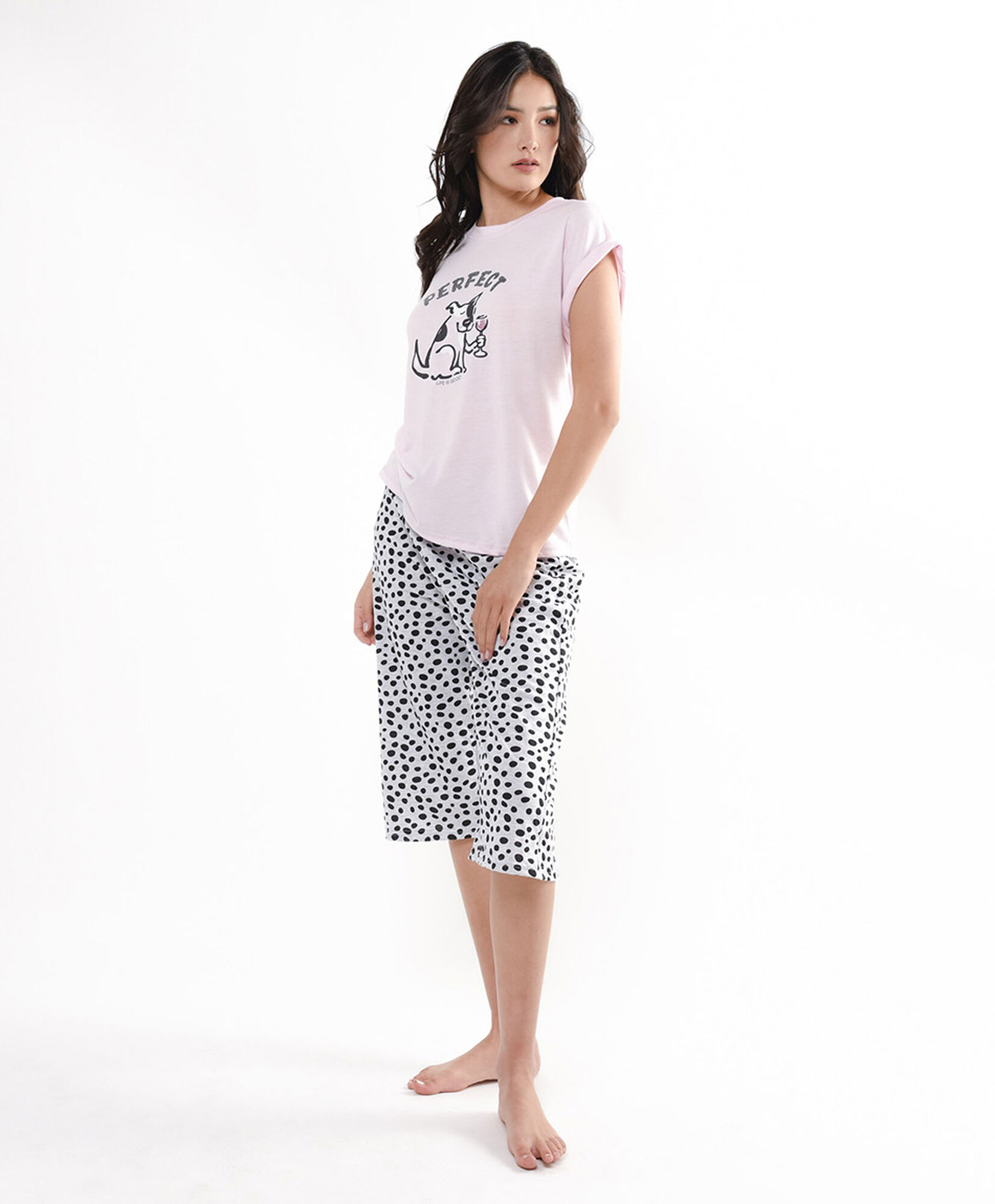 Pijama mujer capri perrito Pijama mujer capri perrito