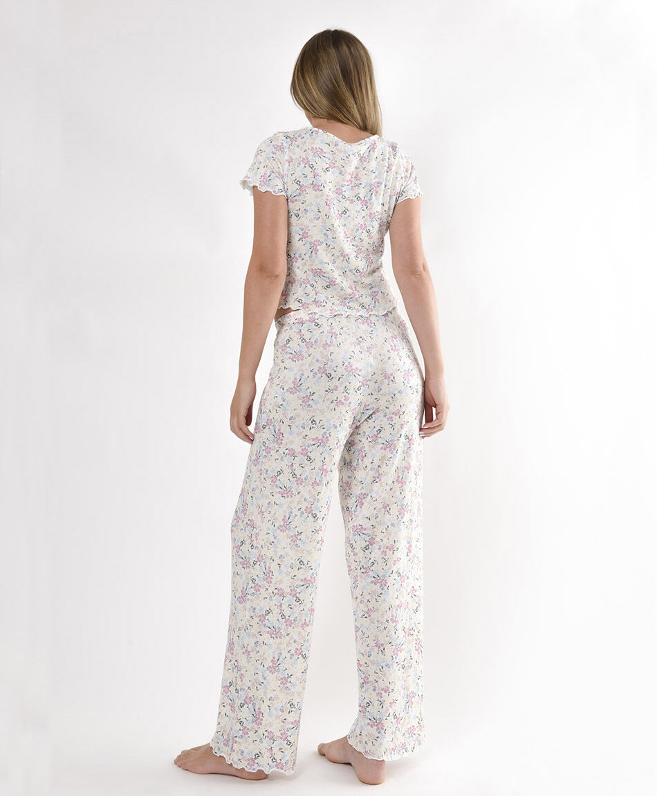 Pijama mujer polera corta 2 piezas