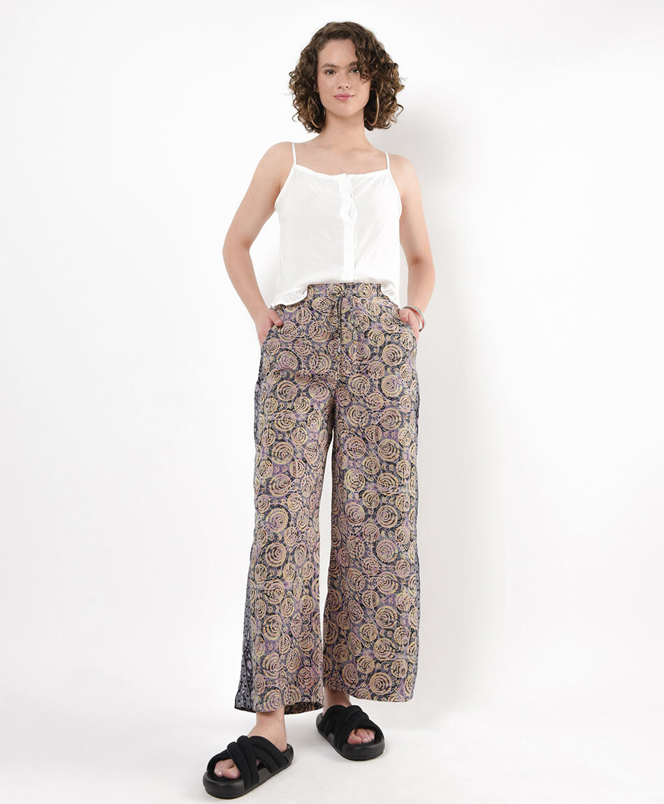 Pantalón mujer estampado con flores