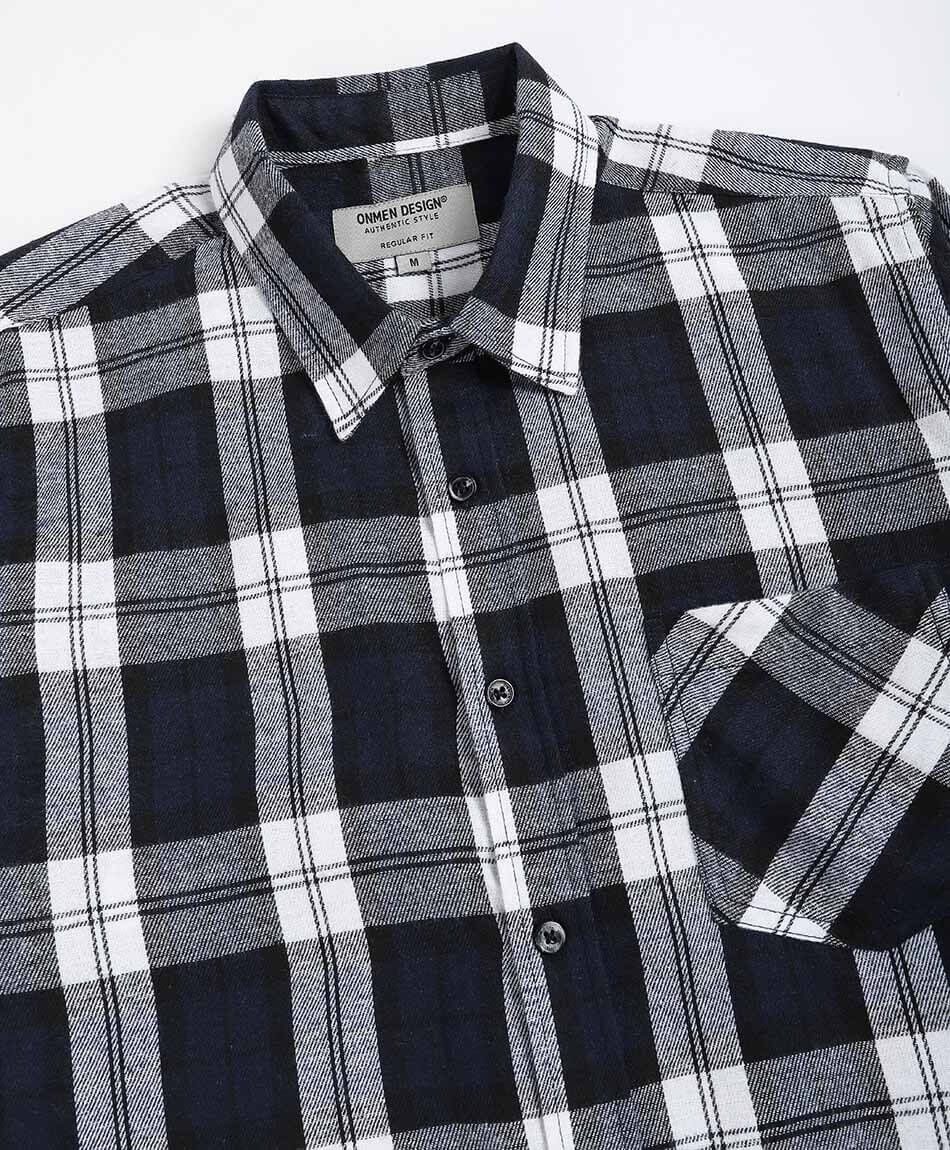 Camisa hombre franela azul oscuro